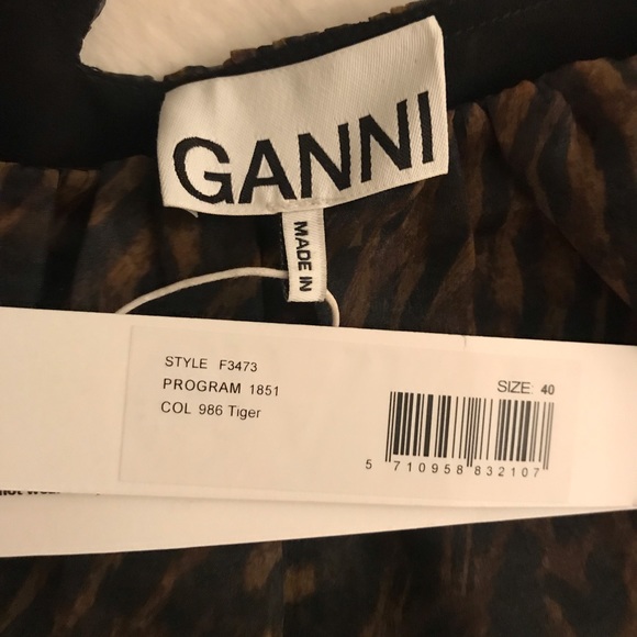 Tiger print organza Ganni dress - Picture 3 of 4